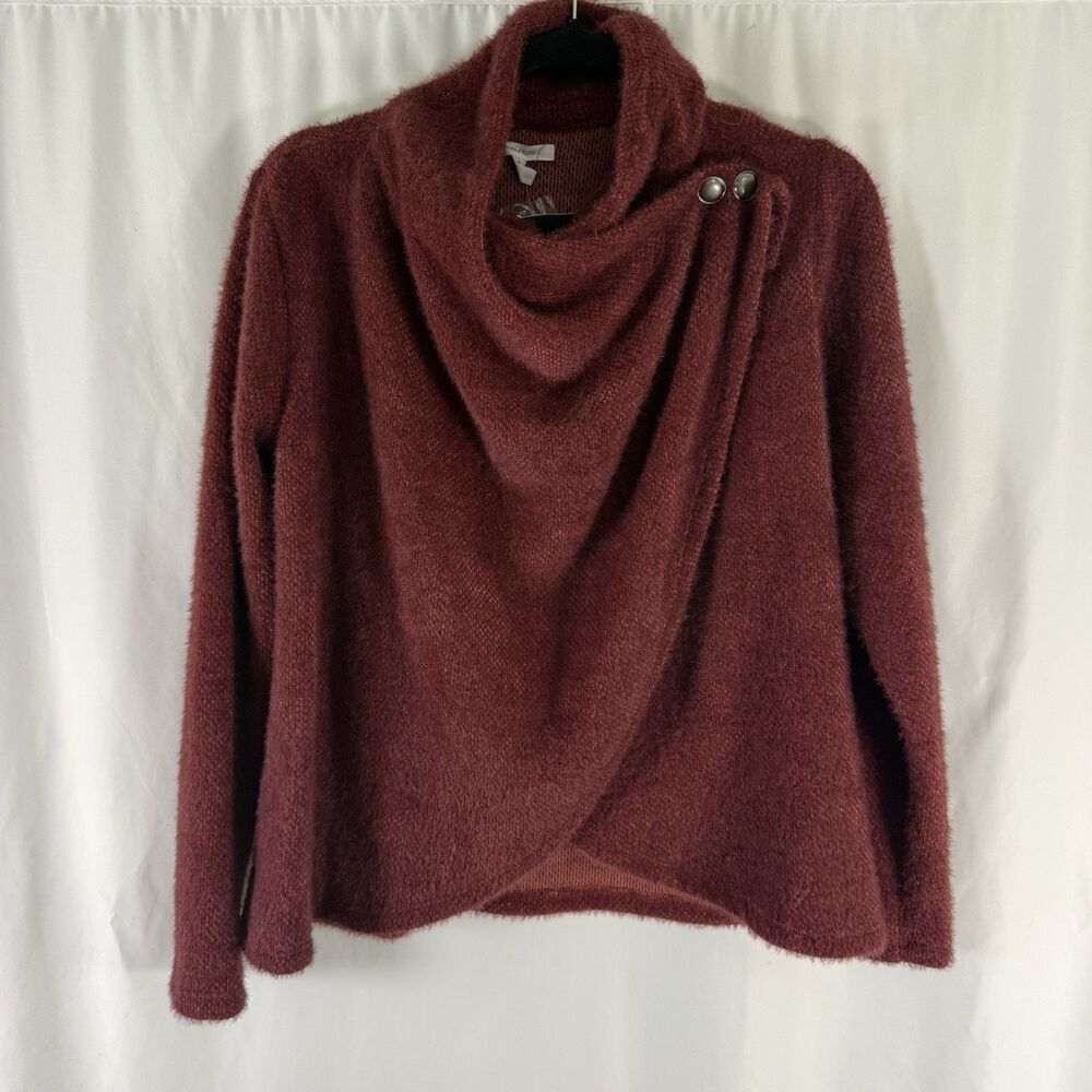 New Maurices Wrap Sweater Women's Large Red Soft Button Top Long Sleeve